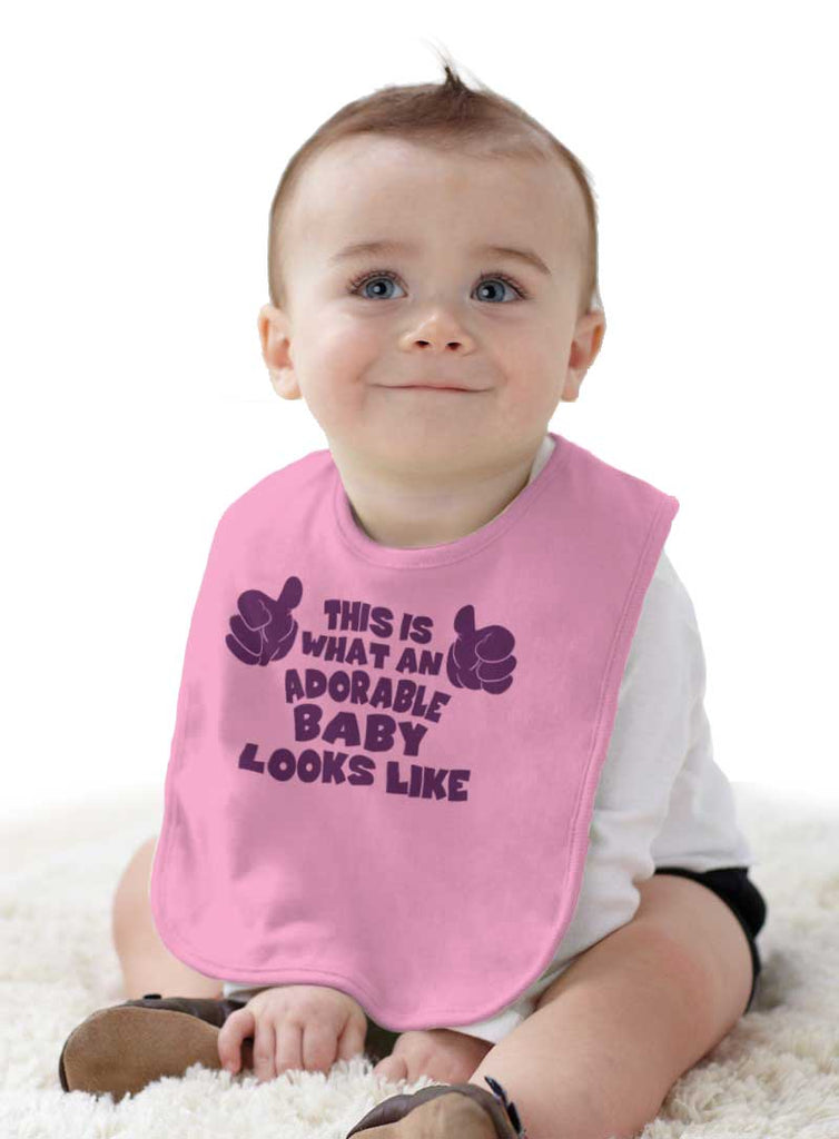 Adorable Looks Like Infant Baby Bib-Direct To Garment Print-Brisco Baby