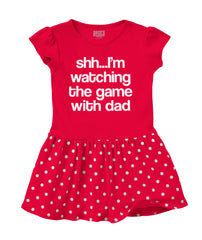 Watching the Game Baby Polka Dot Skirt Dress-Direct To Garment Print-Brisco Baby