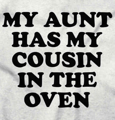 Aunt Has Cousin In Oven Infant Baby Bib-Direct To Garment Print-Brisco Baby