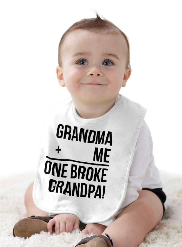 One Broke Grandpa Infant Baby Bib-Direct To Garment Print-Brisco Baby