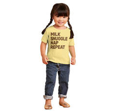 Milk Snuggle Nap Infant Toddler T Shirt-Direct To Garment Print-Brisco Baby