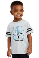 Cross Of God Toddler Football Jersey Tee-Direct To Garment Print-Brisco Baby