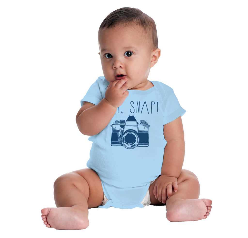 Oh Snap Camera Romper Bodysuit-Direct To Garment Print-Brisco Baby