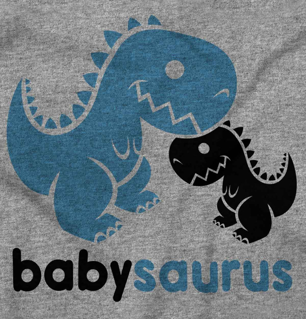Babysaurus Rex Ringer Romper Bodysuit-Direct To Garment Print-Brisco Baby