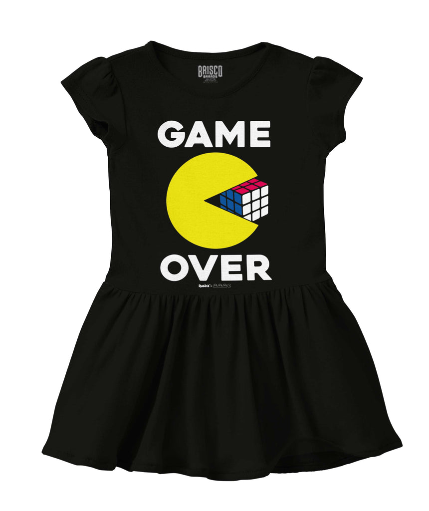 Game Over Solid Baby Infant Dress-Direct To Garment Print-Brisco Baby
