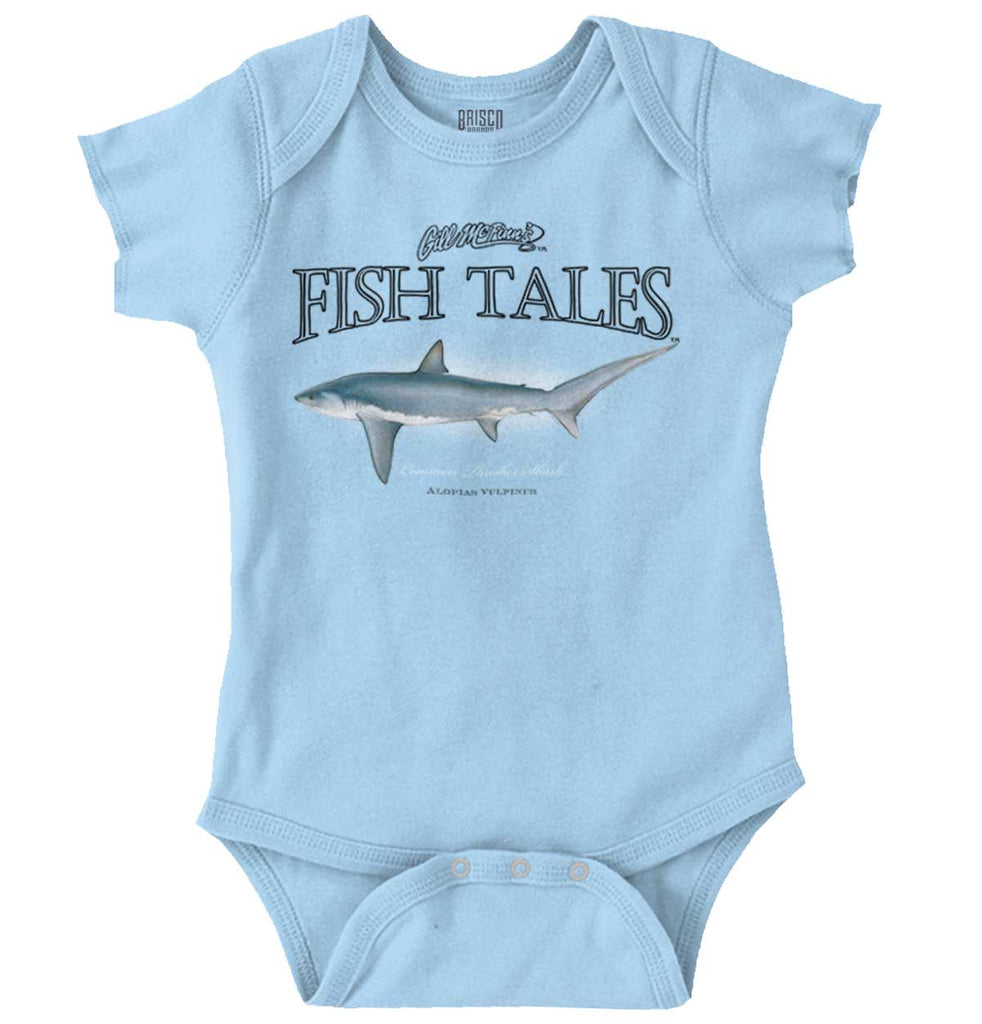 Common Thresher Shark Romper Bodysuit-Direct To Garment Print-Brisco Baby