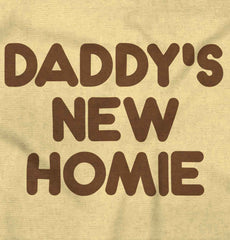 Daddy's New Homie Romper Bodysuit-Direct To Garment Print-Brisco Baby