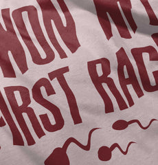 Won The Race Baby Ruffled Trim Romper-Direct To Garment Print-Brisco Baby