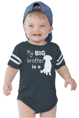 Brother is a Dog Football Romper Bodysuit-Direct To Garment Print-Brisco Baby