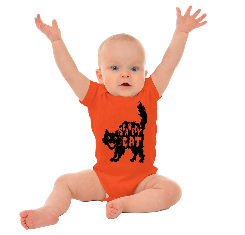 Scaredy Cat Romper Bodysuit-Direct To Garment Print-Brisco Baby