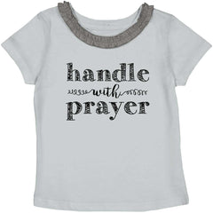 Handle With Prayer Toddler Ruffled Trim T-Shirt-Direct To Garment Print-Brisco Baby