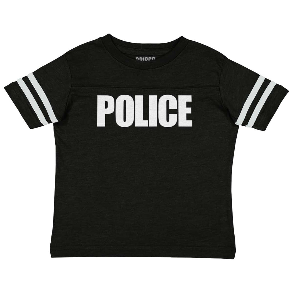 Police Force Toddler Football Jersey Tee-Direct To Garment Print-Brisco Baby