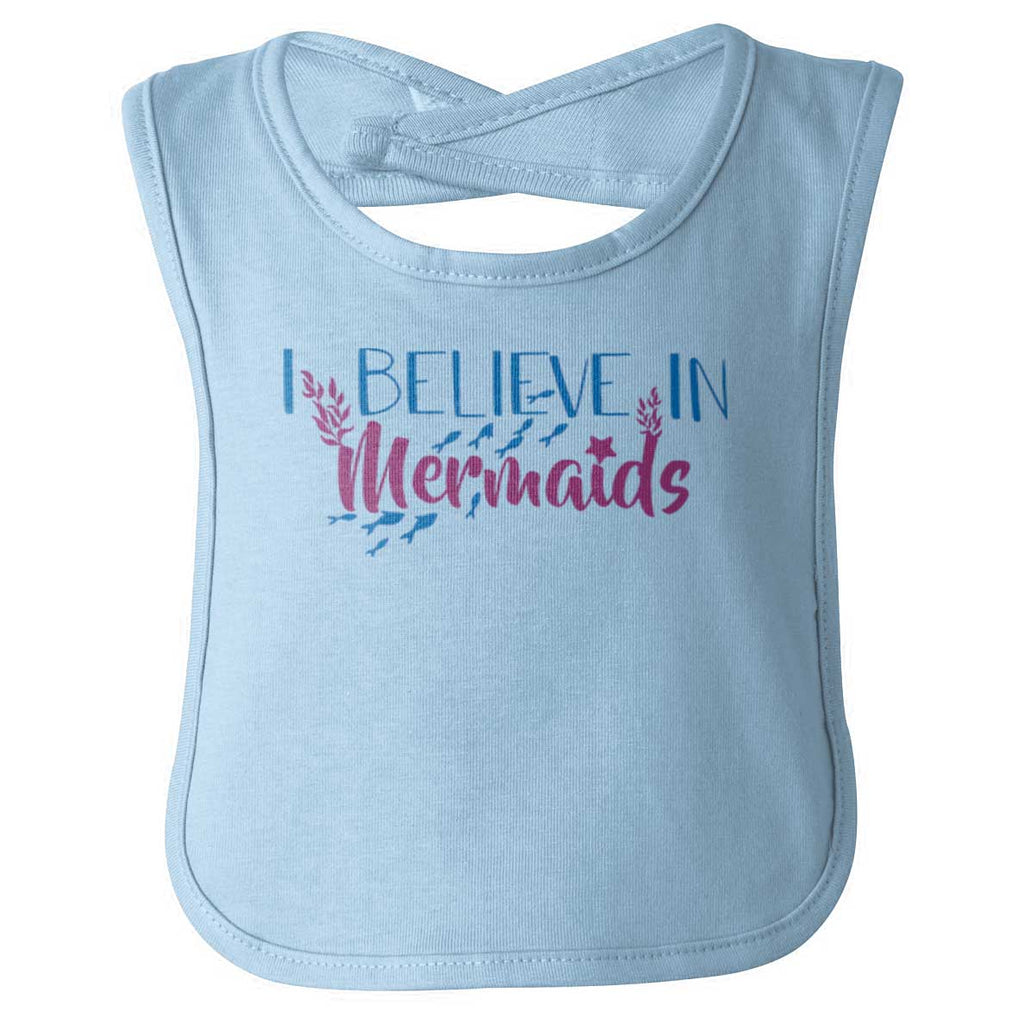 Believe In Mermaids Infant Baby Bib-Direct To Garment Print-Brisco Baby