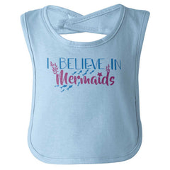 Believe In Mermaids Infant Baby Bib-Direct To Garment Print-Brisco Baby