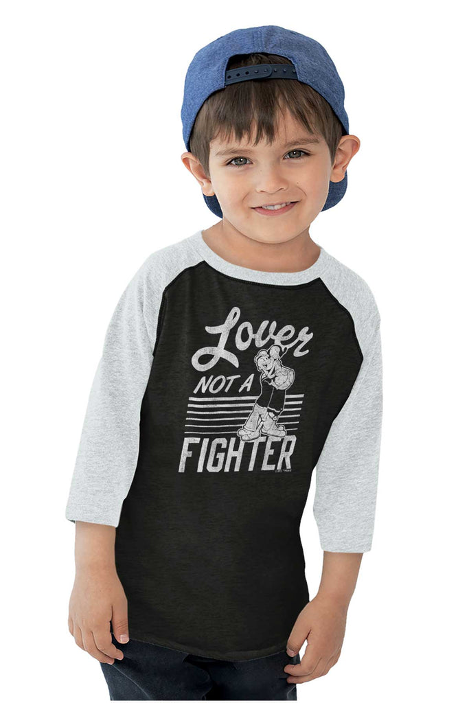 Lover Not A Fighter Toddler Baseball-Direct To Garment Print-Brisco Baby