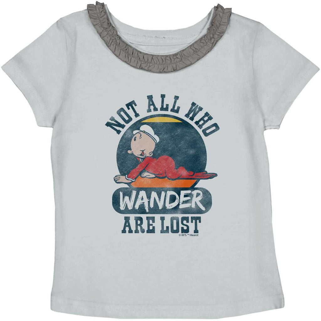 Sweet Pea Wander Toddler Ruffled Trim T-Shirt-Direct To Garment Print-Brisco Baby