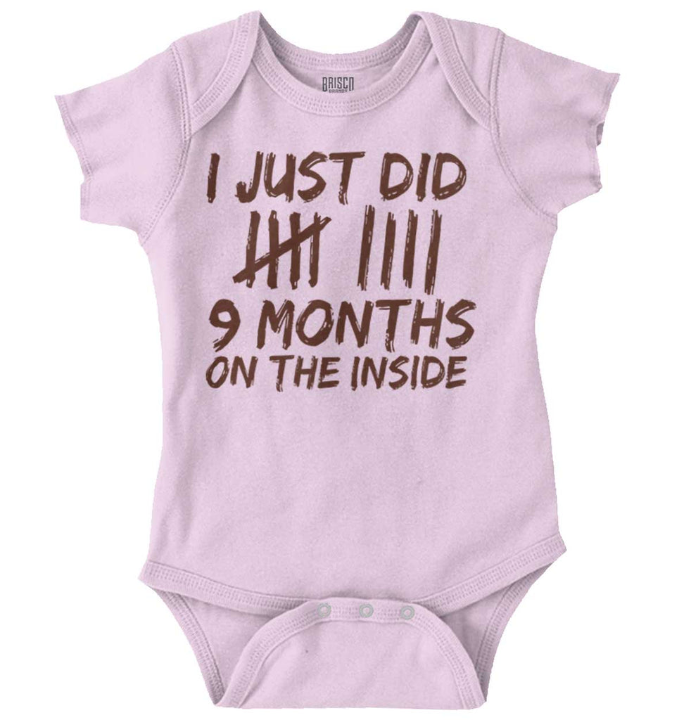 9 Months Inside Romper Bodysuit-Direct To Garment Print-Brisco Baby