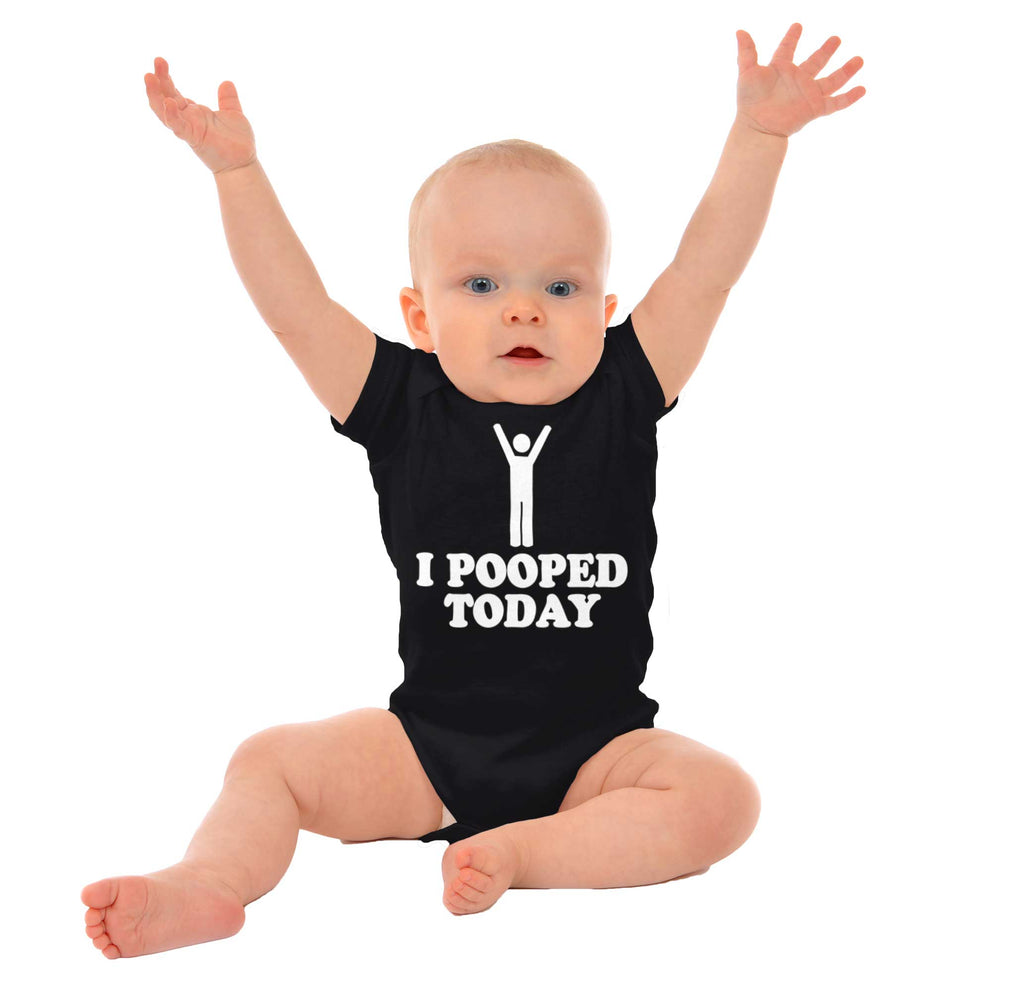 I Pooped Today Romper Bodysuit-Direct To Garment Print-Brisco Baby