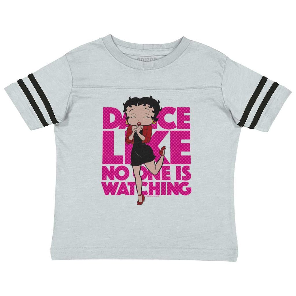 Dancing Betty Toddler Football Jersey Tee-Direct To Garment Print-Brisco Baby