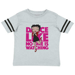 Dancing Betty Toddler Football Jersey Tee-Direct To Garment Print-Brisco Baby
