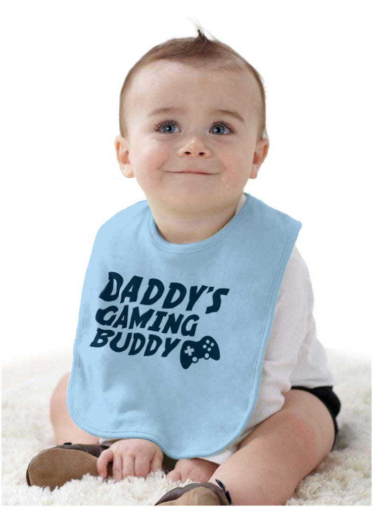 Daddy's Gaming Buddy Infant Baby Bib-Direct To Garment Print-Brisco Baby