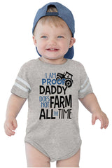 Farm All The Time Football Romper Bodysuit-Direct To Garment Print-Brisco Baby