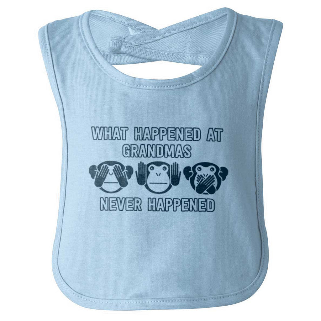 Happens At Grandmas Infant Baby Bib-Direct To Garment Print-Brisco Baby