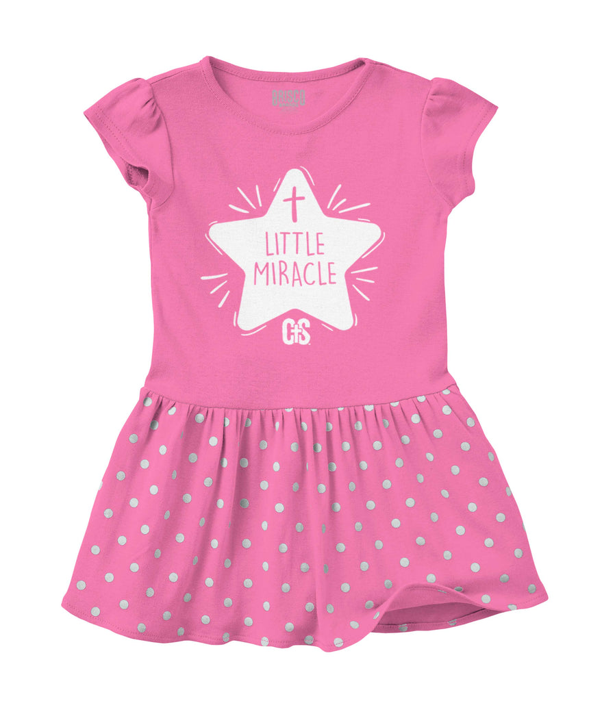 Little Miracle Baby Polka Dot Skirt Dress-Direct To Garment Print-Brisco Baby