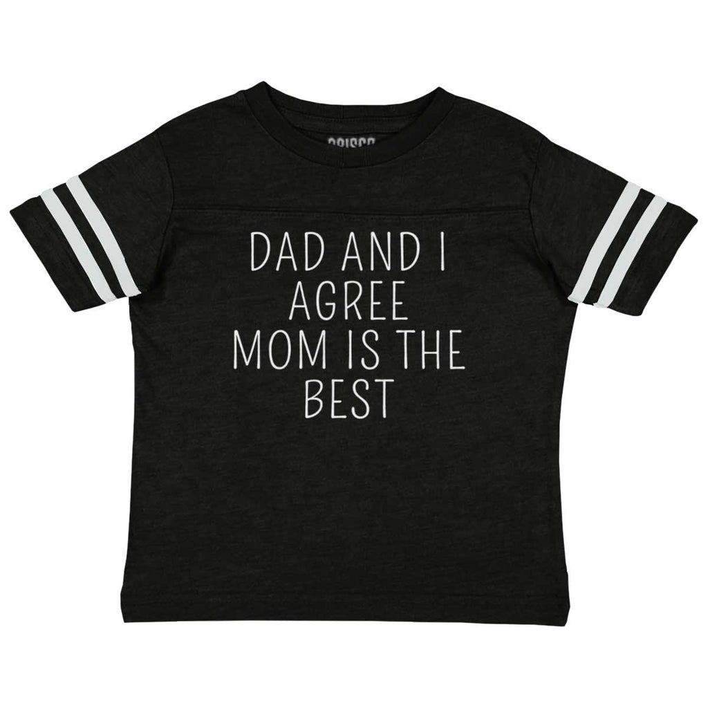 Mom Is Best Toddler Football Jersey Tee-Direct To Garment Print-Brisco Baby