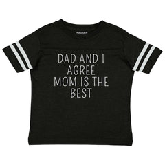 Mom Is Best Toddler Football Jersey Tee-Direct To Garment Print-Brisco Baby