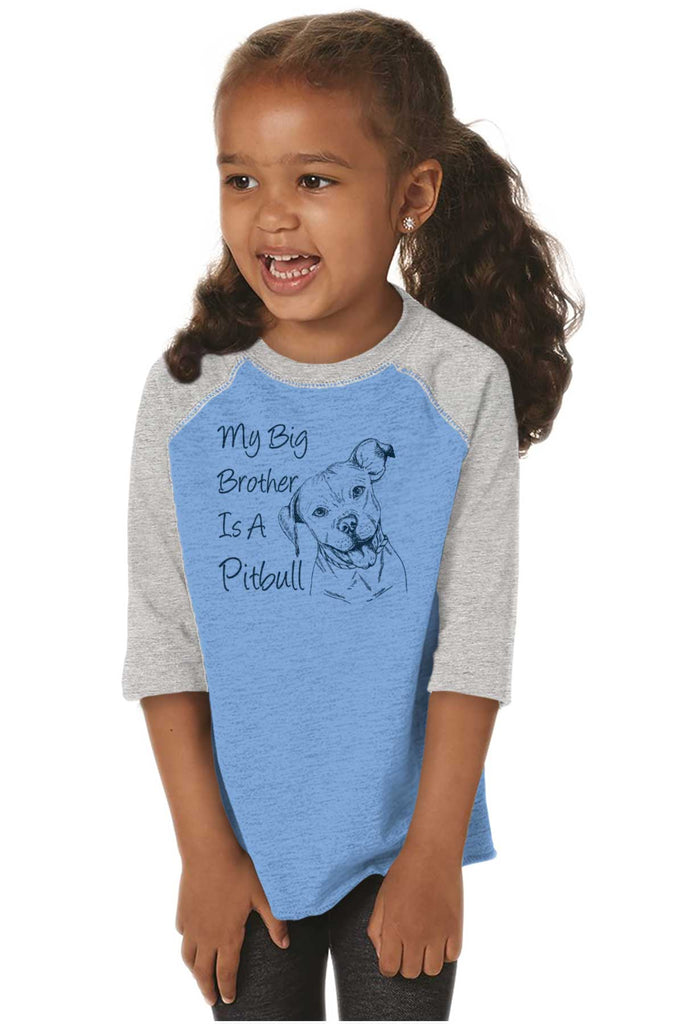 Brother is a Pitbull Toddler Baseball-Direct To Garment Print-Brisco Baby