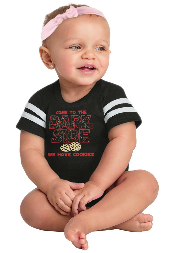 Come To The Dark Side Football Romper Bodysuit-Direct To Garment Print-Brisco Baby