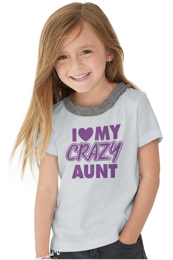 Crazy Aunt Toddler Ruffled Trim T-Shirt-Direct To Garment Print-Brisco Baby