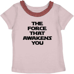 Force Awakens You Toddler Ruffled Trim T-Shirt-Direct To Garment Print-Brisco Baby