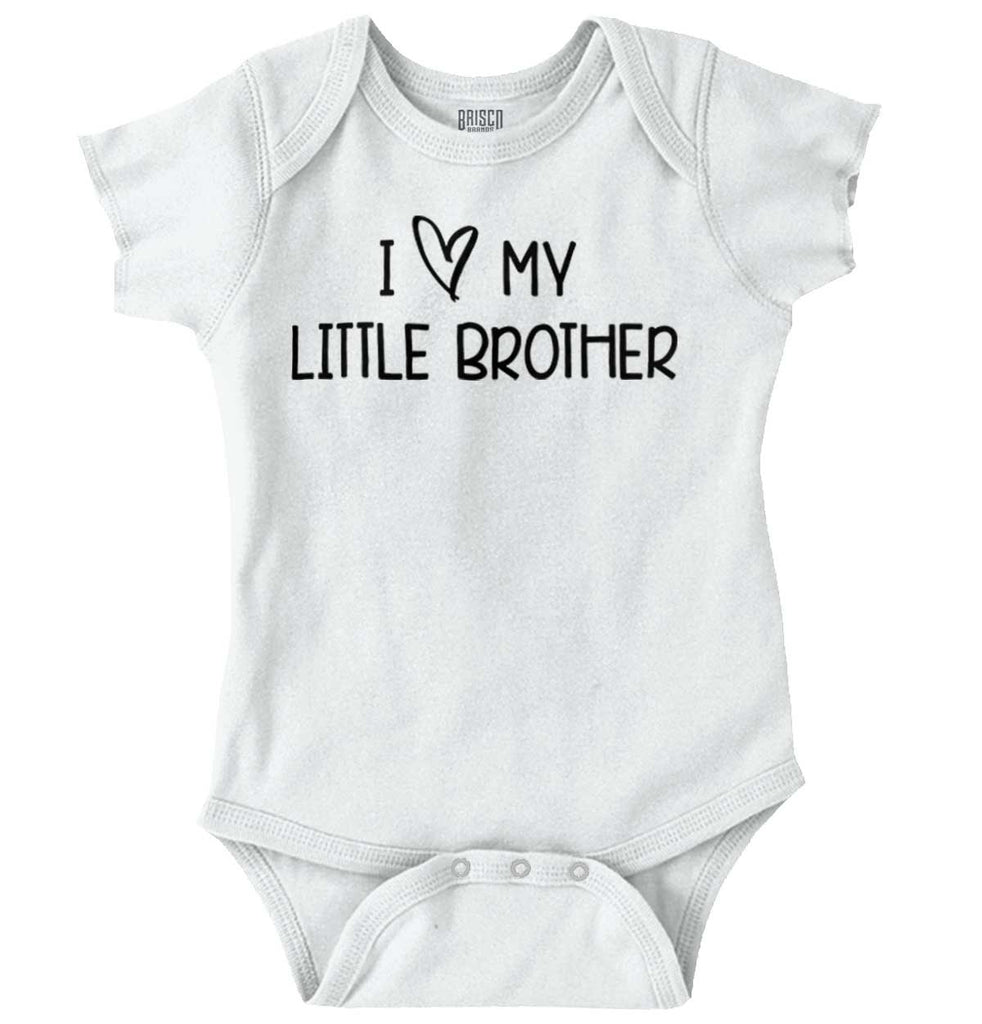 I Love My Little Brother Romper Bodysuit-Direct To Garment Print-Brisco Baby