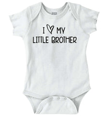 I Love My Little Brother Romper Bodysuit-Direct To Garment Print-Brisco Baby