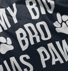 My Big Bro Has Paws Romper Bodysuit-Direct To Garment Print-Brisco Baby