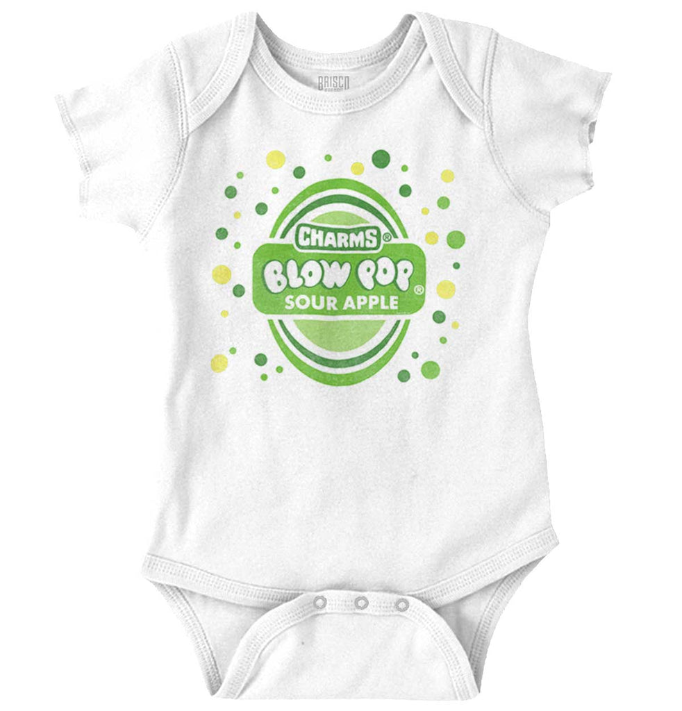 Sour Apple Blow Pop Romper Bodysuit-Direct To Garment Print-Brisco Baby