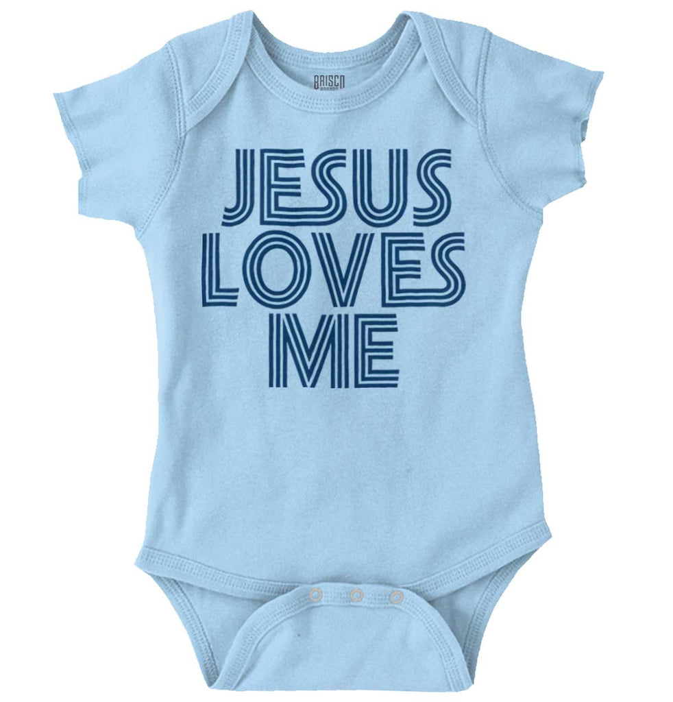 Christ Loves Me Romper Bodysuit-Direct To Garment Print-Brisco Baby