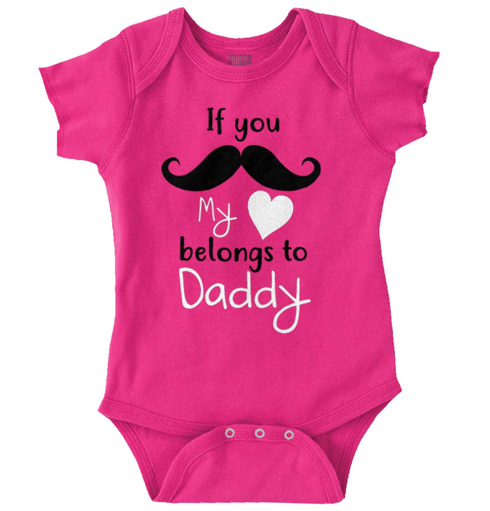 If You Mustache, It's Daddy Romper Bodysuit-Direct To Garment Print-Brisco Baby