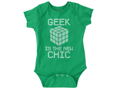 Geek Chic Cube Romper Bodysuit-Direct To Garment Print-Brisco Baby