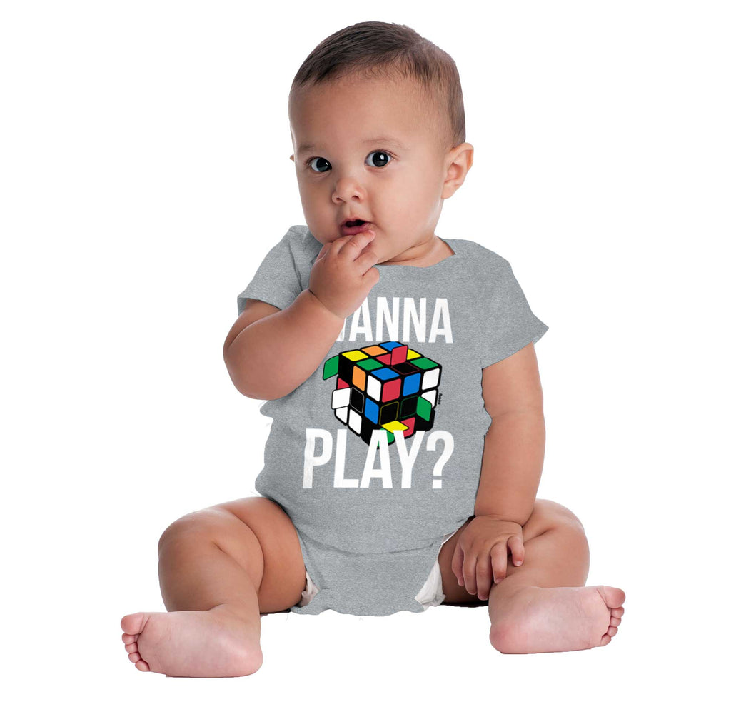 Wanna Play Rubik's Romper Bodysuit-Direct To Garment Print-Brisco Baby