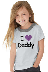 I Heart Daddy Toddler Ruffled Trim T-Shirt-Direct To Garment Print-Brisco Baby