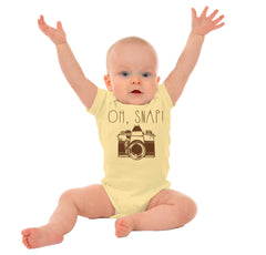 Oh Snap Camera Romper Bodysuit-Direct To Garment Print-Brisco Baby