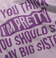 Pretty Big Sister Infant Baby Bib-Direct To Garment Print-Brisco Baby