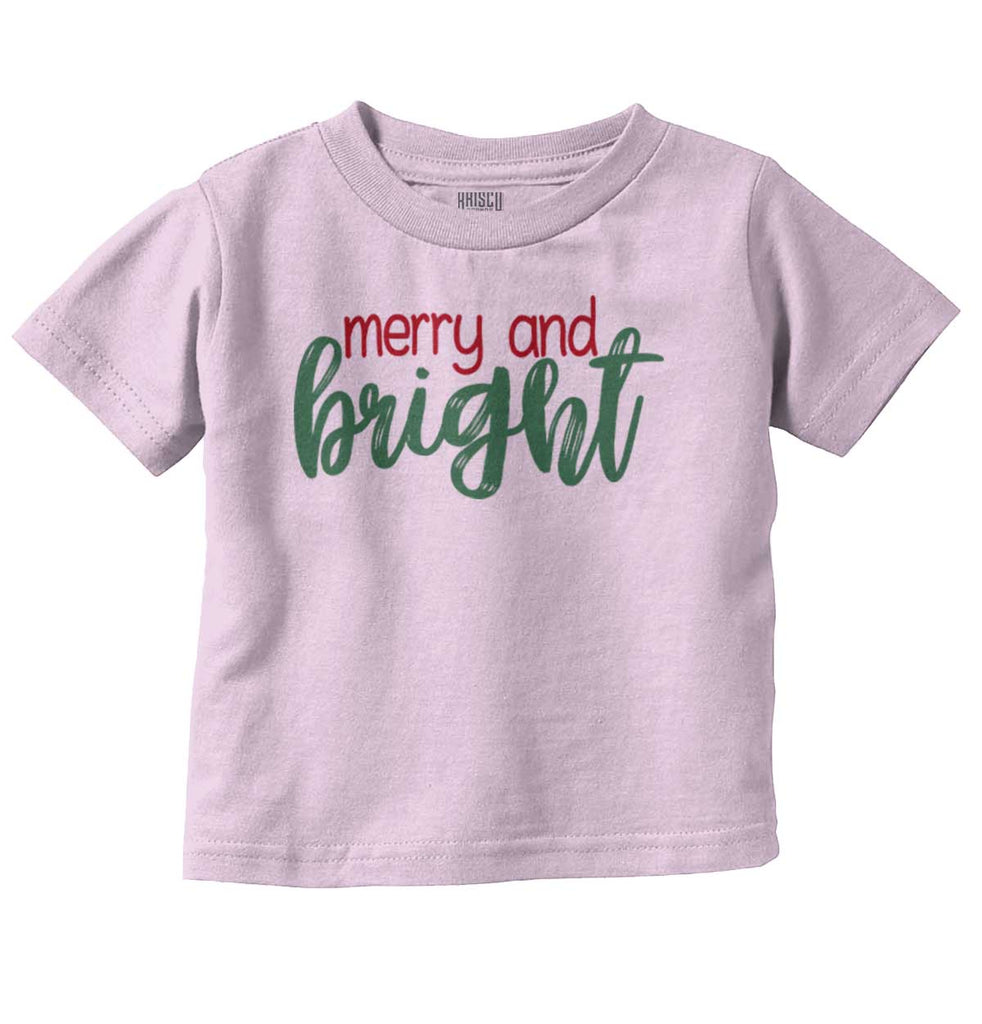 Merry And Bright Infant Toddler T Shirt-Direct To Garment Print-Brisco Baby