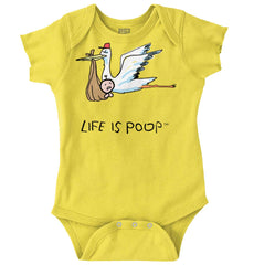 Stork Romper-Direct To Garment Print-Brisco Baby