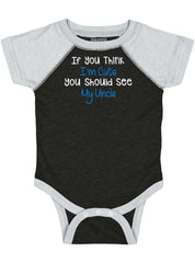 See My Uncle Raglan Romper Bodysuit-Direct To Garment Print-Brisco Baby