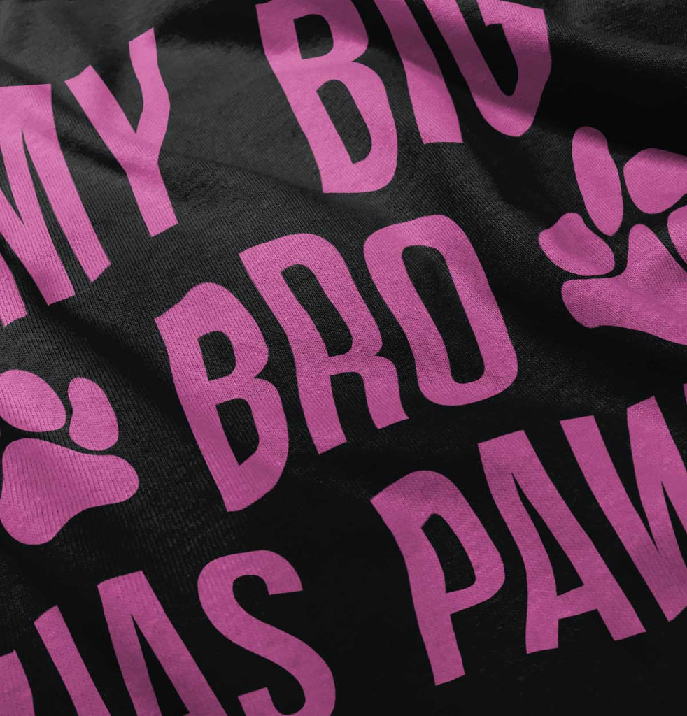 Big Bro Has Paws Toddler Ruffled Trim T-Shirt-Direct To Garment Print-Brisco Baby