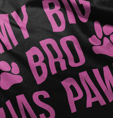 Big Bro Has Paws Toddler Ruffled Trim T-Shirt-Direct To Garment Print-Brisco Baby